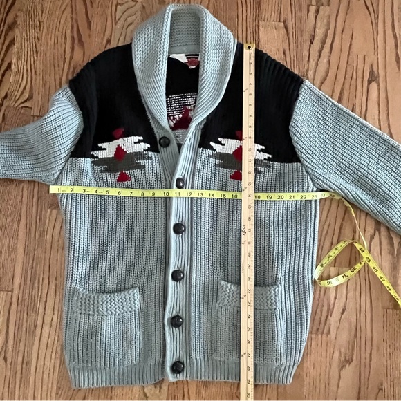 Miller Outerwear Vintage Rare 1970s Cardigan Sweater Grandpa Dad Vibes Gray Sz L - Picture 8 of 11